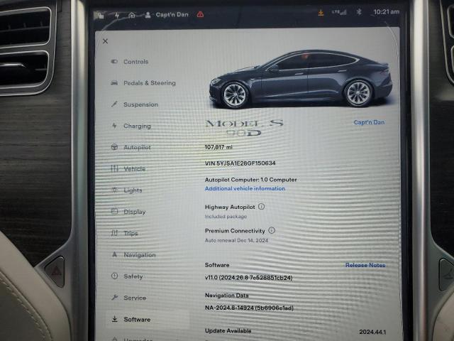 Photo 9 from auction – 2016 TESLA MODEL S with VIN 5YJSA1E28GF150634