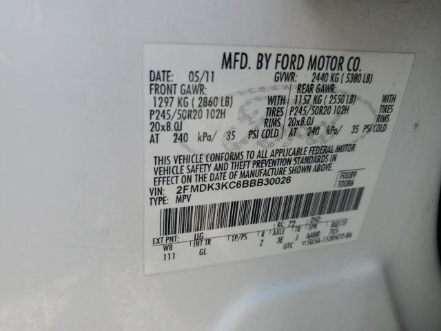 Photo 14 from auction – 2011 FORD EDGE LIMIT with VIN 2FMDK3KC6BBB30026