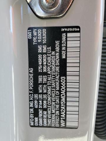 Photo 14 from auction – 2021 PORSCHE CAYENNE with VIN WP1AA2AY5MDA06603