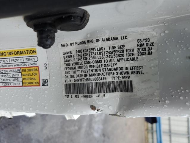 Photo 14 from auction – 2020 HONDA PASSPORT E with VIN 5FNYF7H59LB003415