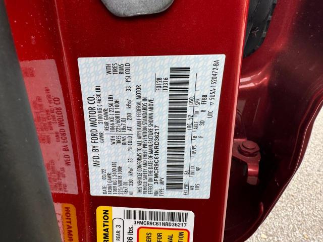 Photo 10 from auction – 2022 FORD BRONCO SPO with VIN 3FMCR9C61NRD36217