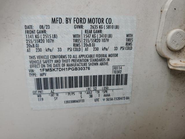 Photo 14 from auction – 2023 FORD EXPLORER X with VIN 1FMSK7DH1PGB30376