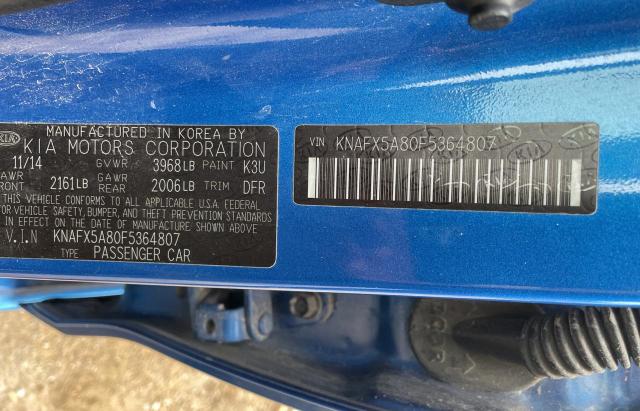Photo 10 from auction – 2015 KIA FORTE EX with VIN KNAFX5A80F5364807