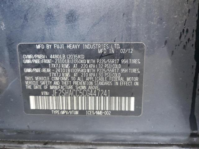Photo 14 from auction – 2012 SUBARU FORESTER 2 with VIN JF2SHACC5CG447241