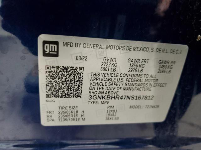 Photo 14 from auction – 2022 CHEVROLET BLAZER 2LT with VIN 3GNKBHR47NS167812