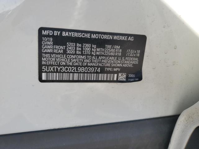 Photo 14 from auction – 2020 BMW X3 SDRIVE3 with VIN 5UXTY3C02L9B03974