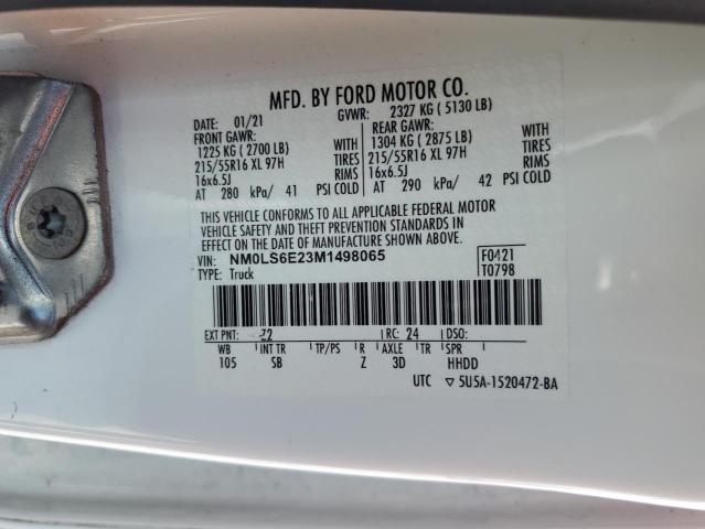 Photo 14 from auction – 2021 FORD TRANSIT CO with VIN NM0LS6E23M1498065