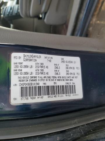 Photo 14 from auction – 2003 DODGE GRAND CARA with VIN 1D4GP24363B101940
