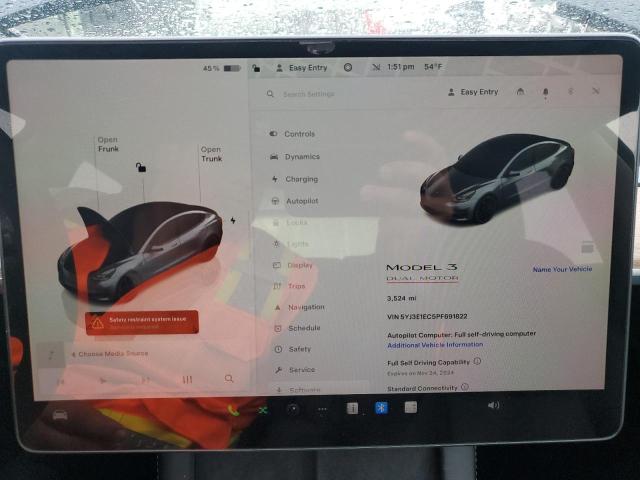 Photo 9 from auction – 2023 TESLA MODEL 3 with VIN 5YJ3E1EC5PF691822