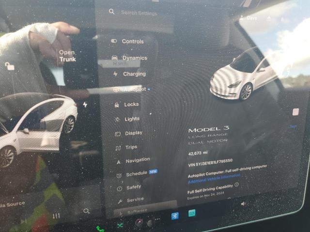 Photo 9 from auction – 2020 TESLA MODEL 3 with VIN 5YJ3E1EB1LF795550