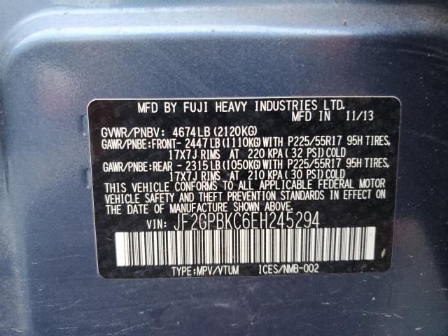 Photo 14 from auction – 2014 SUBARU XV CROSSTR with VIN JF2GPBKC6EH245294
