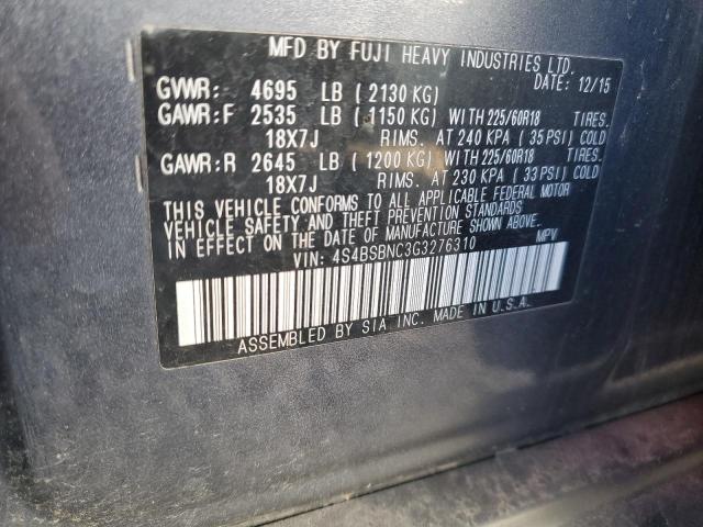 Photo 14 from auction – 2016 SUBARU OUTBACK 2. with VIN 4S4BSBNC3G3276310