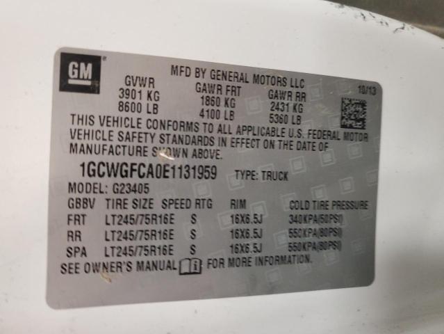 Photo 14 from auction – 2014 CHEVROLET EXPRESS G2 with VIN 1GCWGFCA0E1131959