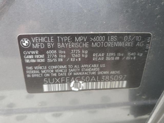 Photo 14 from auction – 2010 BMW X5 XDRIVE3 with VIN 5UXFE4C50AL385097