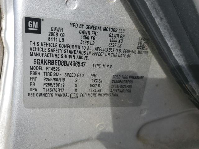 Photo 14 from auction – 2011 BUICK ENCLAVE CX with VIN 5GAKRBED8BJ406547