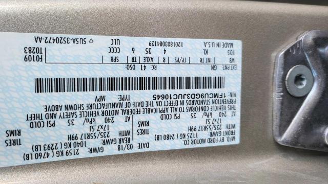 Photo 10 from auction – 2018 FORD ESCAPE SE with VIN 1FMCU9GD3JUC10645