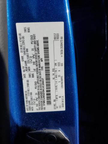 Photo 14 from auction – 2019 FORD ESCAPE SE with VIN 1FMCU9GD5KUC26637