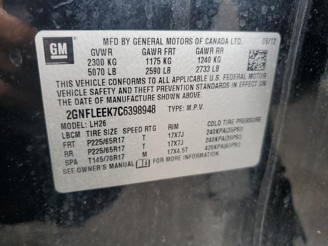 Photo 14 from auction – 2012 CHEVROLET EQUINOX LT with VIN 2GNFLEEK7C6398948