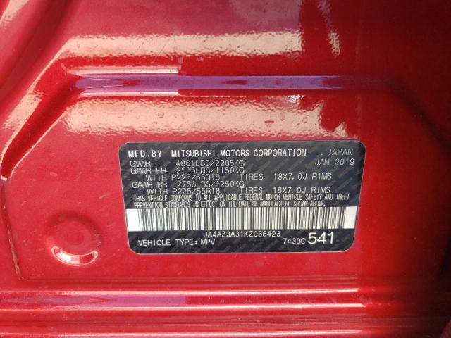 Photo 14 from auction – 2019 MITSUBISHI OUTLANDER with VIN JA4AZ3A31KZ036423