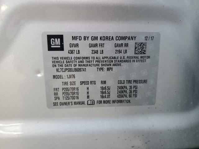 Photo 14 from auction – 2018 CHEVROLET TRAX 1LT with VIN KL7CJPSB0JB609741
