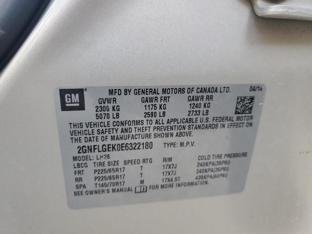 Photo 14 from auction – 2014 CHEVROLET EQUINOX LT with VIN 2GNFLGEK0E6322180