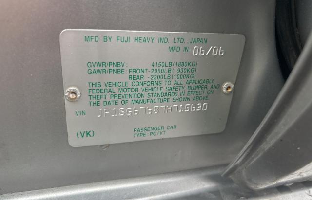 Zdjęcie 10 z aukcji – 2007 SUBARU FORESTER 2 z VIN JF1SG67687H715630