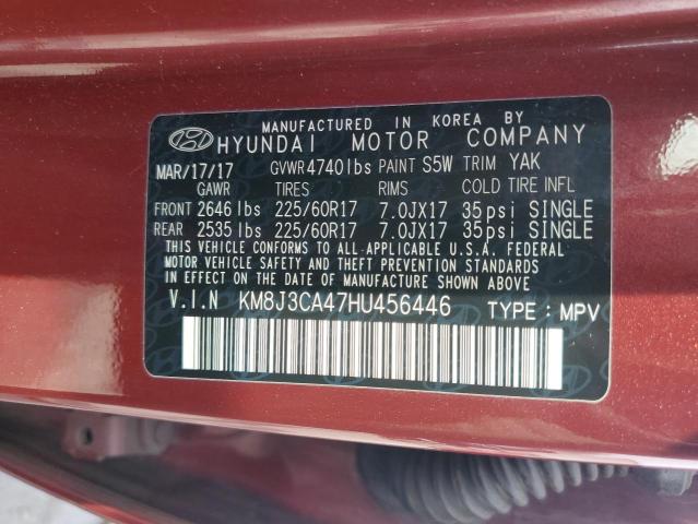 Photo 14 from auction – 2017 HYUNDAI TUCSON LIM with VIN KM8J3CA47HU456446
