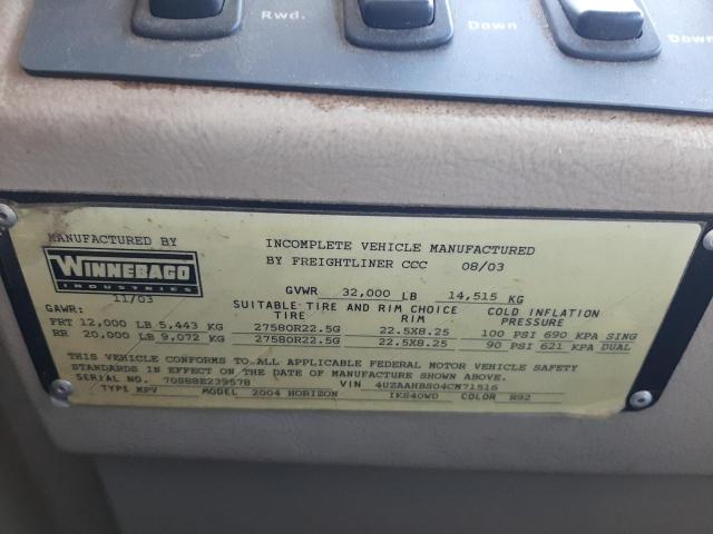 Photo 10 from auction – 2004 WINNEBAGO ITASCA with VIN 4UZAAHBS04CM71516