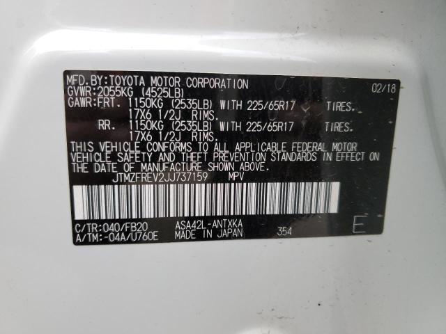 Photo 14 from auction – 2018 TOYOTA RAV4 LE with VIN JTMZFREV2JJ737159