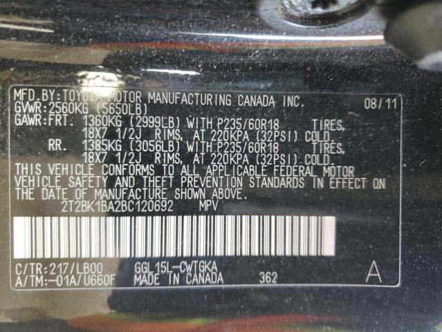 Photo 14 from auction – 2011 LEXUS RX 350 with VIN 2T2BK1BA2BC120692