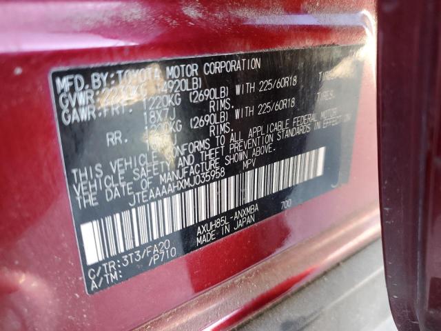 Photo 14 from auction – 2021 TOYOTA VENZA LE with VIN JTEAAAAHXMJ035958