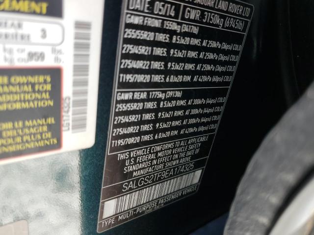 Photo 14 from auction – 2014 LAND ROVER RANGE ROVE with VIN SALGS2TF9EA174325