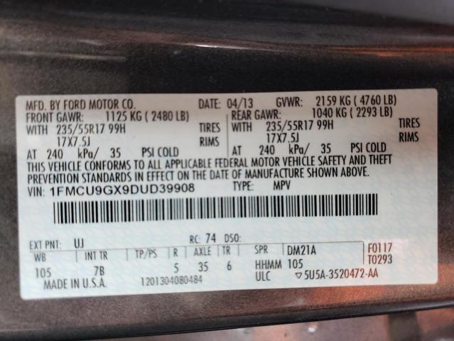 Photo 14 from auction – 2013 FORD ESCAPE SE with VIN 1FMCU9GX9DUD39908
