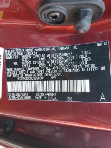 Photo 14 from auction – 2013 TOYOTA SIENNA XLE with VIN 5TDYK3DC8DS286881