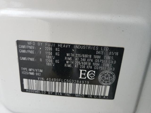 Photo 14 from auction – 2016 SUBARU OUTBACK 3. with VIN 4S4BSFLC5G3284919