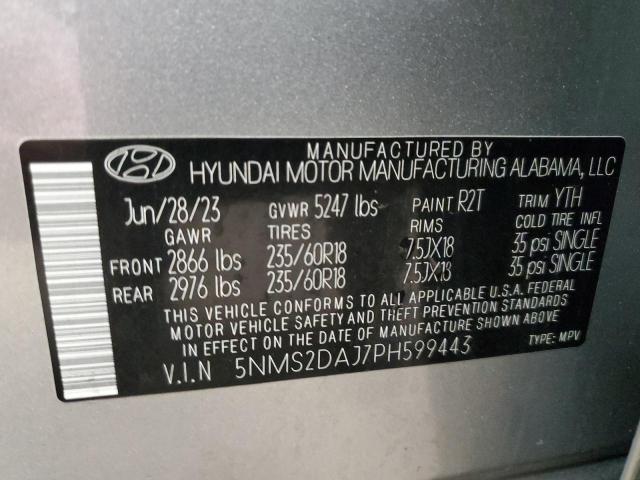 Photo 14 from auction – 2023 HYUNDAI SANTA FE S with VIN 5NMS2DAJ7PH599443