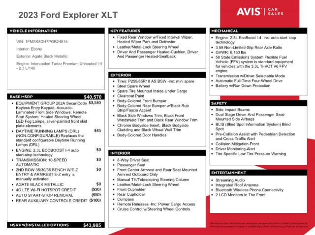 Photo 13 from auction – 2023 FORD EXPLORER X with VIN 1FMSK8DH7PGB24815