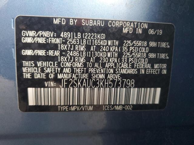 Photo 14 from auction – 2019 SUBARU FORESTER L with VIN JF2SKAUC3KH573798