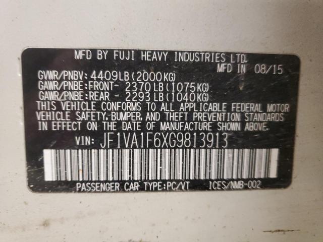 Photo 14 from auction – 2016 SUBARU WRX PREMIU with VIN JF1VA1F6XG9813913