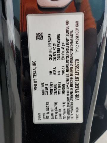 Photo 14 from auction – 2020 TESLA MODEL 3 with VIN 5YJ3E1EB1LF735770