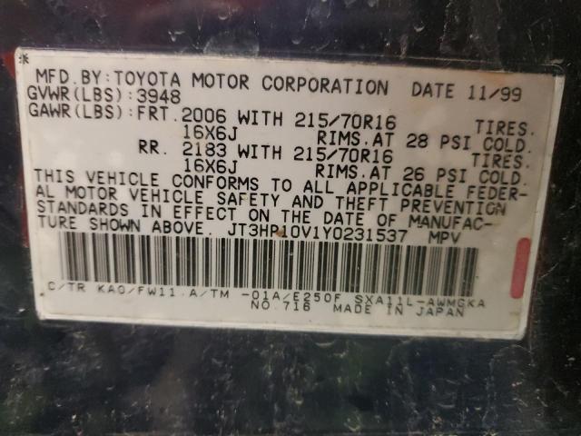 Photo 14 from auction – 2000 TOYOTA RAV4 with VIN JT3HP10V1Y0231537