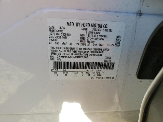 Photo 14 from auction – 2018 FORD EDGE SEL with VIN 2FMPK3J92JBB26265