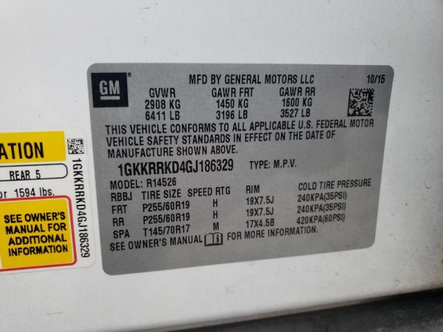 Photo 14 from auction – 2016 GMC ACADIA SLT with VIN 1GKKRRKD4GJ186329