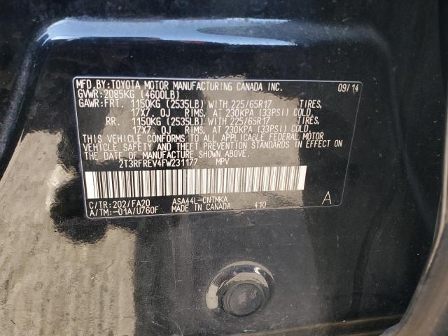 Photo 14 from auction – 2015 TOYOTA RAV4 XLE with VIN 2T3RFREV4FW231177