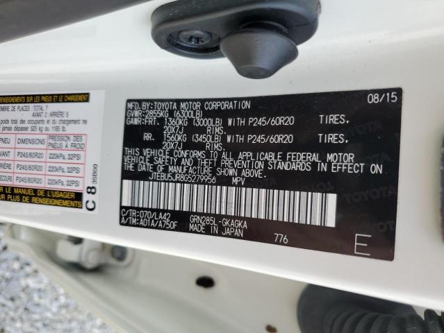 Photo 14 from auction – 2016 TOYOTA 4RUNNER SR with VIN JTEBU5JR8G5279956