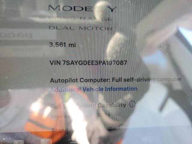 Photo 9 from auction – 2023 TESLA MODEL Y with VIN 7SAYGDEE3PA197087