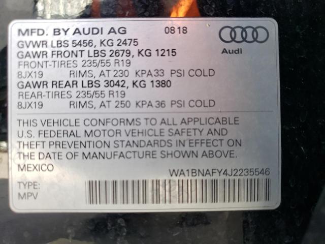 Photo 14 from auction – 2018 AUDI Q5 PREMIUM with VIN WA1BNAFY4J2235546