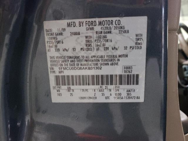 Photo 14 from auction – 2010 FORD ESCAPE XLT with VIN 1FMCU0DG8AKB31302