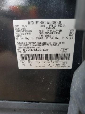 Photo 14 from auction – 2014 FORD EXPLORER X with VIN 1FM5K8D87EGB72728