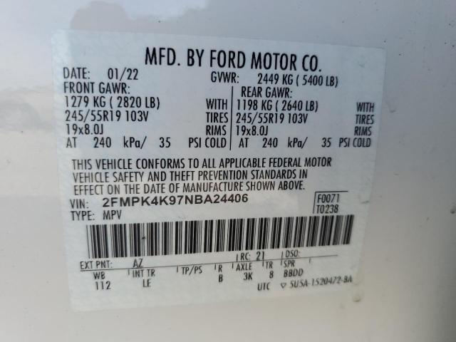 Photo 14 from auction – 2022 FORD EDGE TITAN with VIN 2FMPK4K97NBA24406